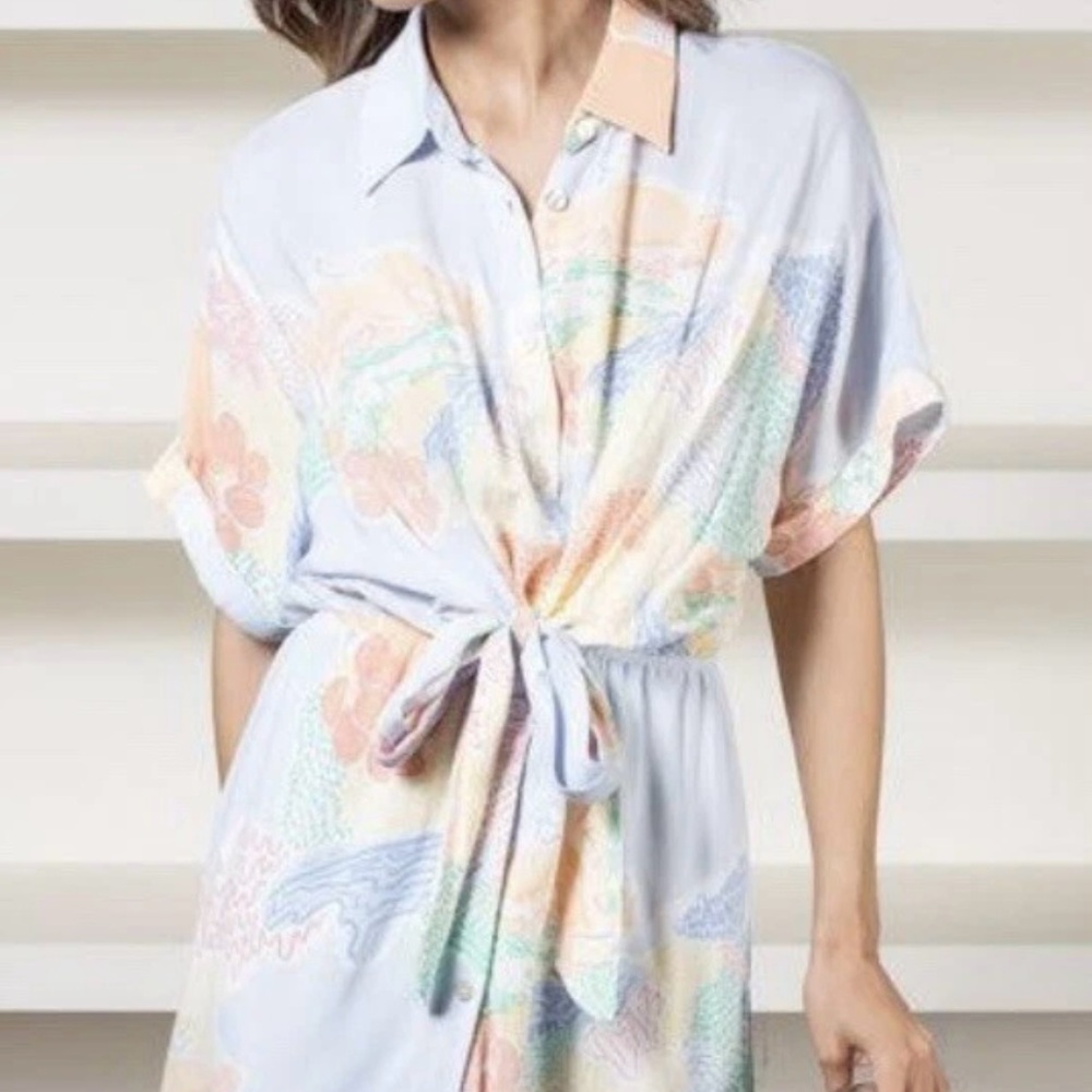 FRNCH Diana Maxi Dress in Pastel Shades XSmall